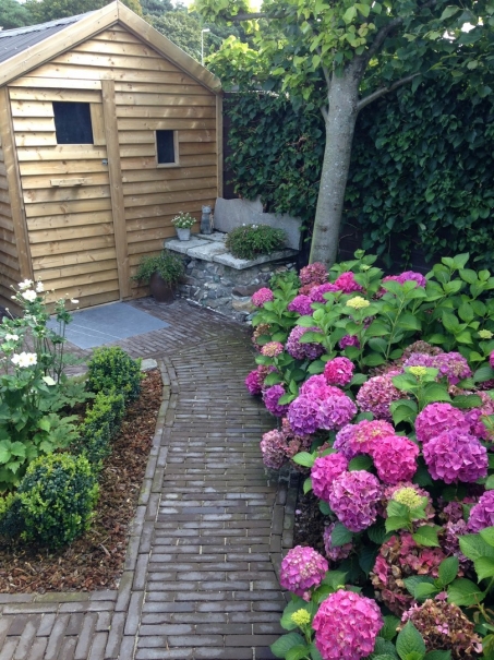 tuin betonklinkers oprit zwembad tuin